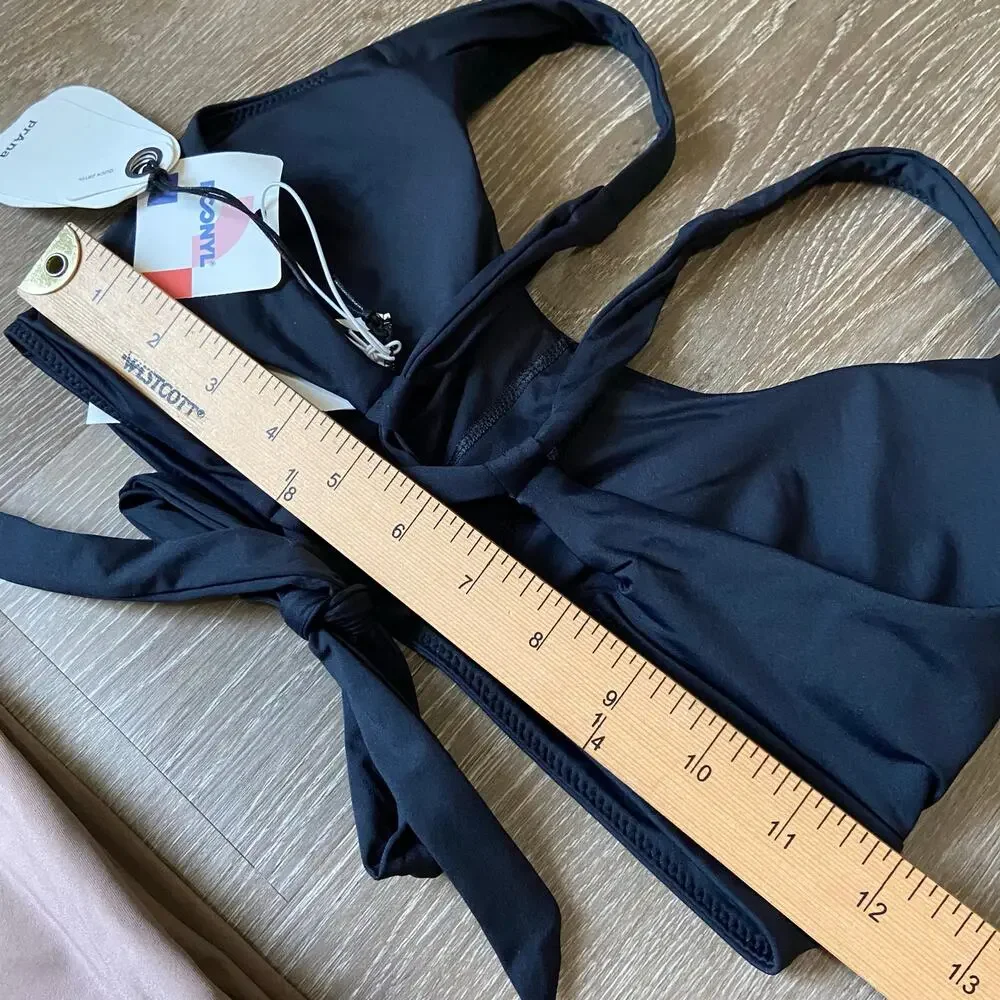 Prana Mallorca Swim Top & Lahari High Rise Bottom Size S Black Brown Bikini Set